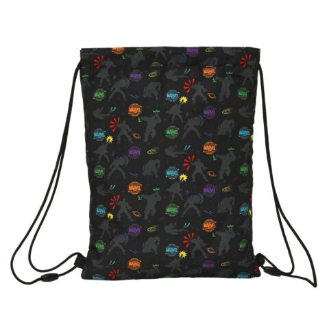 Σχολική Τσάντα με Σχοινιά The Avengers Super heroes Μαύρο (26 x 34 x 1 cm)