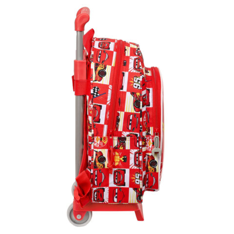 Σχολική Τσάντα με Ρόδες Cars Let's race Κόκκινο Λευκό (27 x 33 x 10 cm)