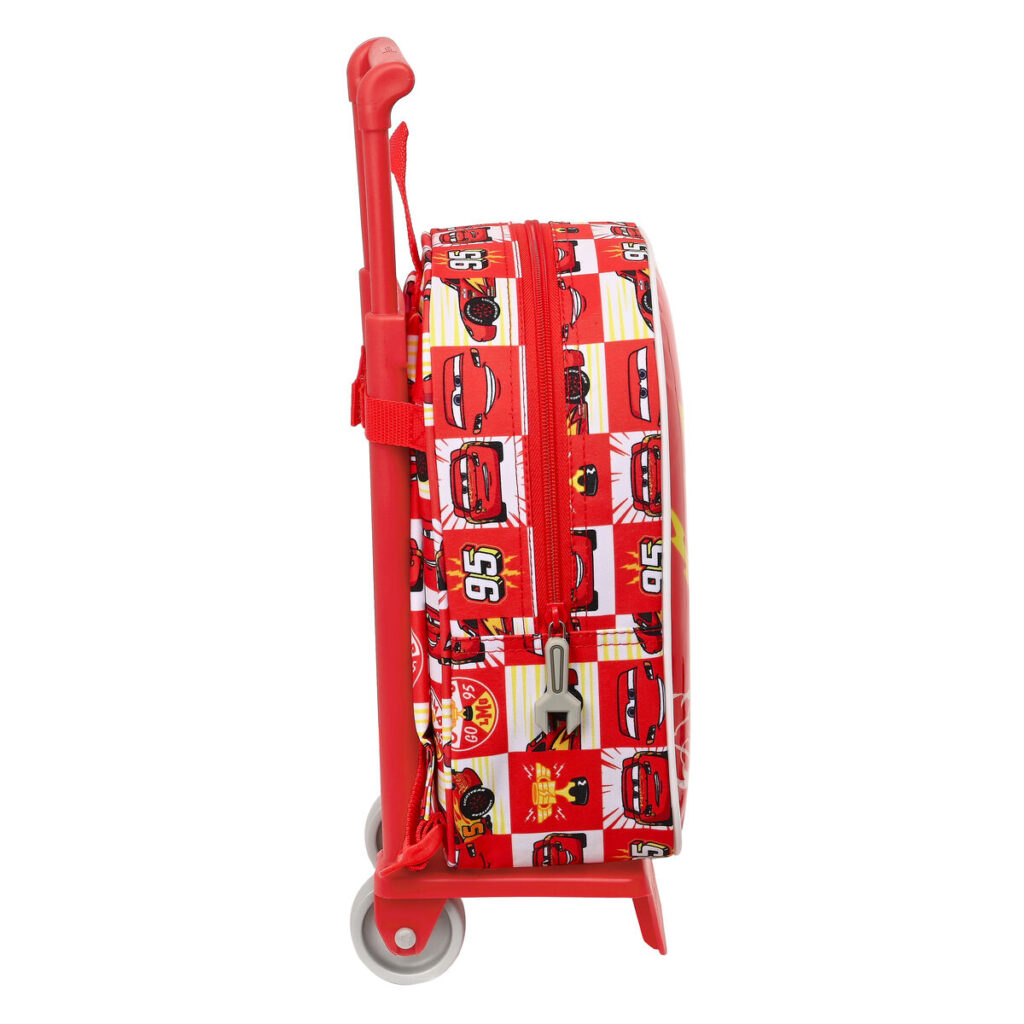 Σχολική Τσάντα με Ρόδες Cars Let's race Κόκκινο Λευκό (22 x 27 x 10 cm)