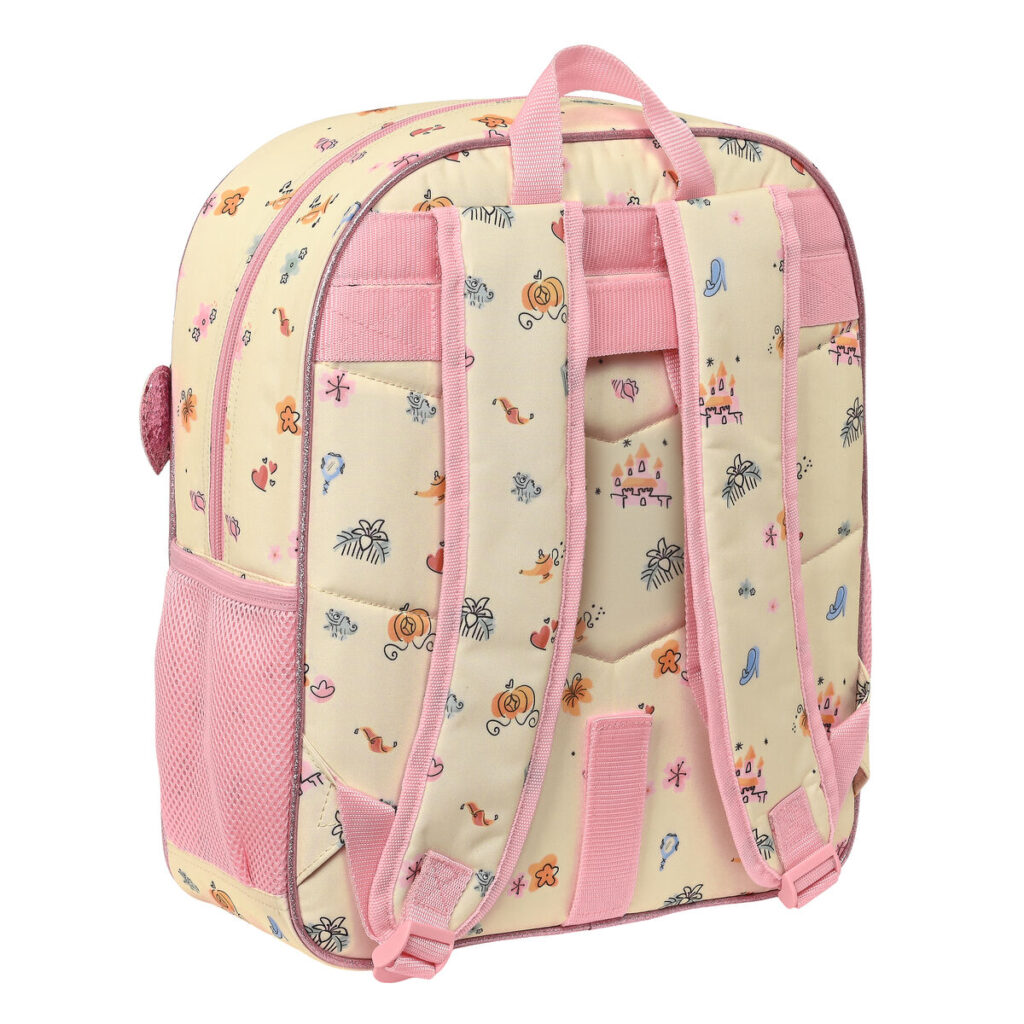 Σχολική Τσάντα Princesses Disney Magical Μπεζ Ροζ (32 x 38 x 12 cm)