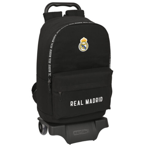 Σχολική Τσάντα με Ρόδες Real Madrid C.F. Corporativa Μαύρο 15 L