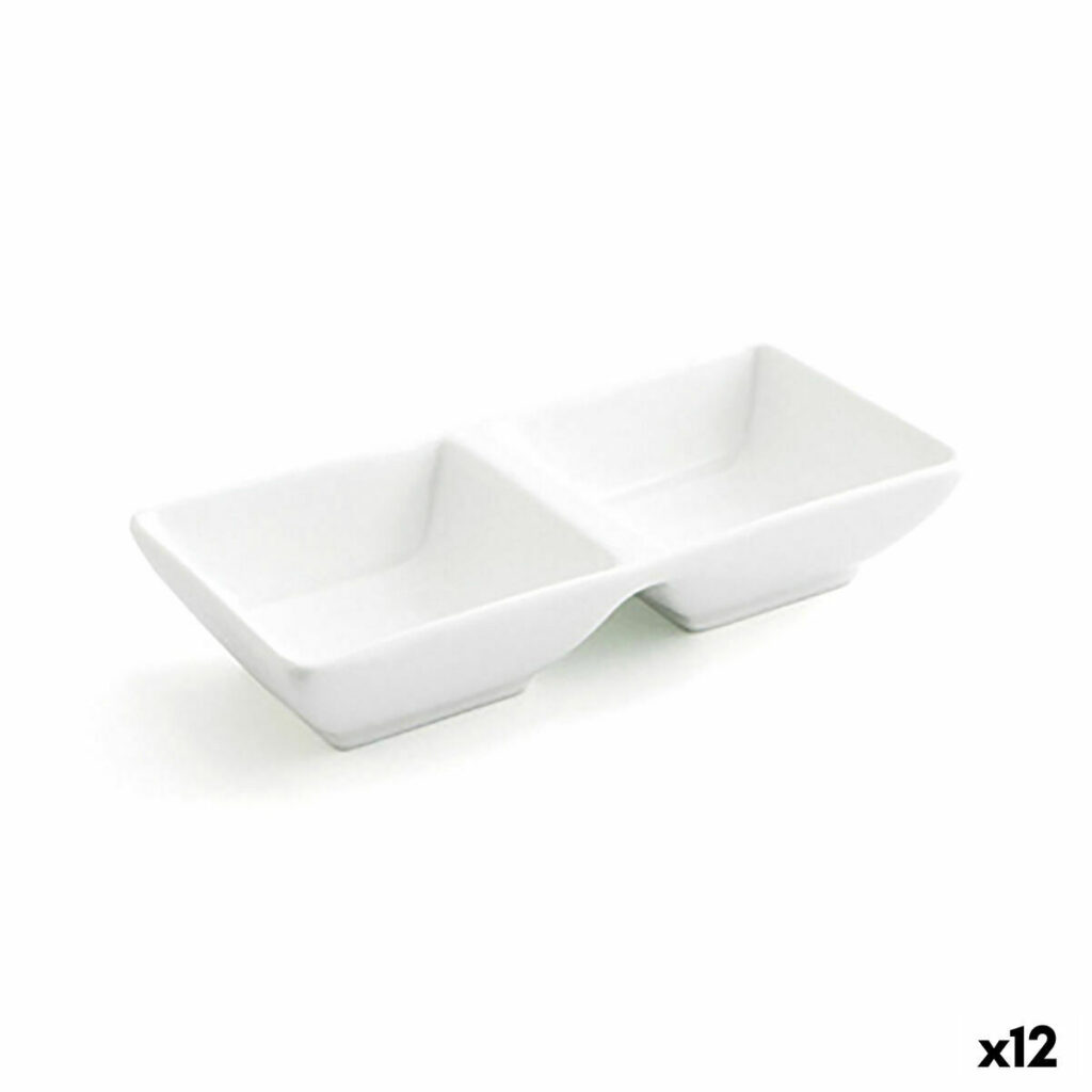 Δίσκος για σνακ Quid Select Κεραμικά Λευκό 15 x 7 cm (12 Μονάδες) (Pack 12x)