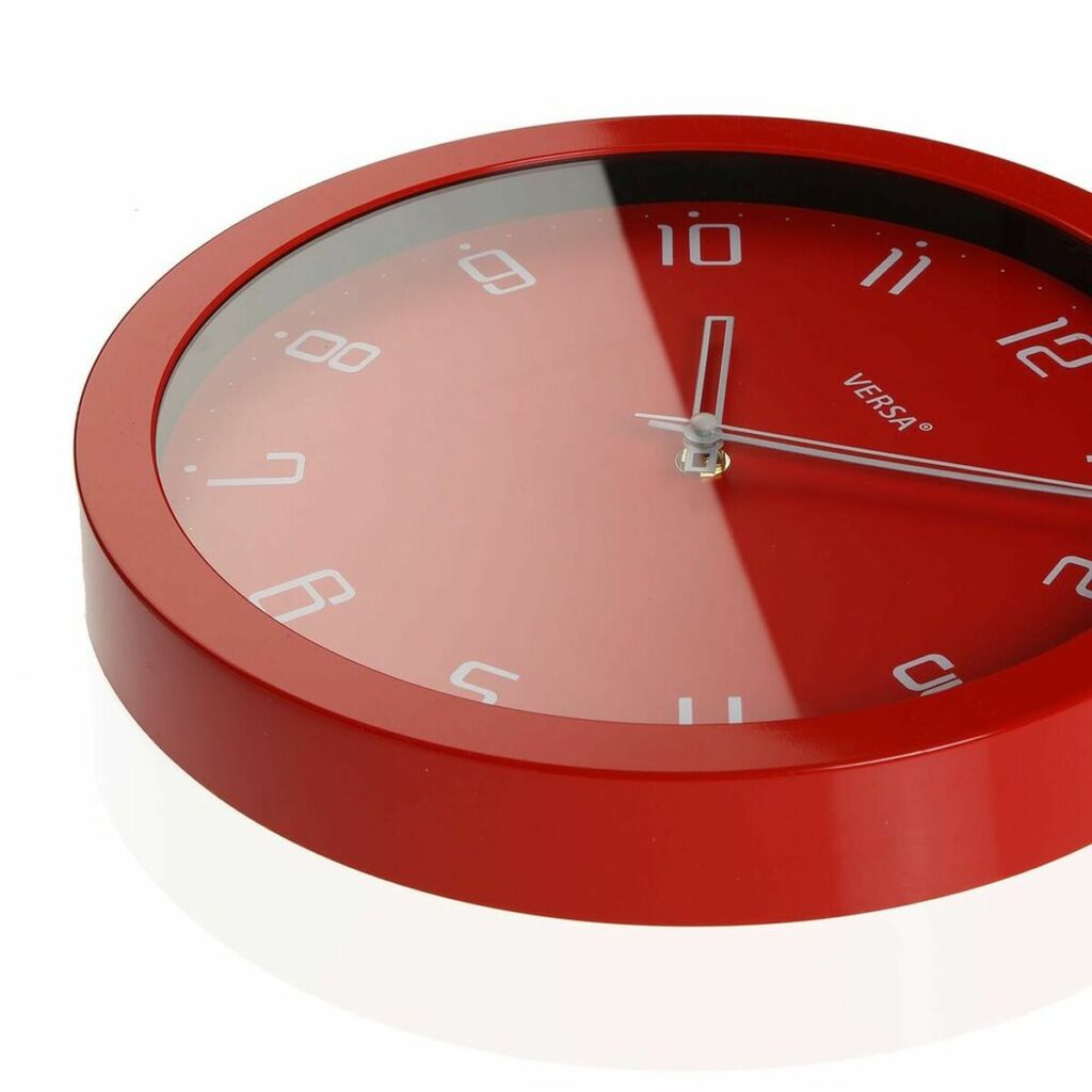 Ρολόι Τοίχου Versa Κόκκινο πολυπροπυλένιο (4