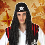 Περούκα Πειρατής Κυματιστά μαλλιά Μελαχρινό 113538