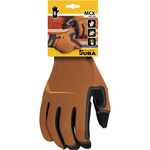 Γάντια Εργασίας JUBA Mecanix Touchpad Συνθετικό Δέρμα Καφέ Spandex