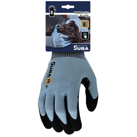 Γάντια Εργασίας JUBA K-Rock Μαύρο Μπλε Touchpad ίνα Νιτρίλιο