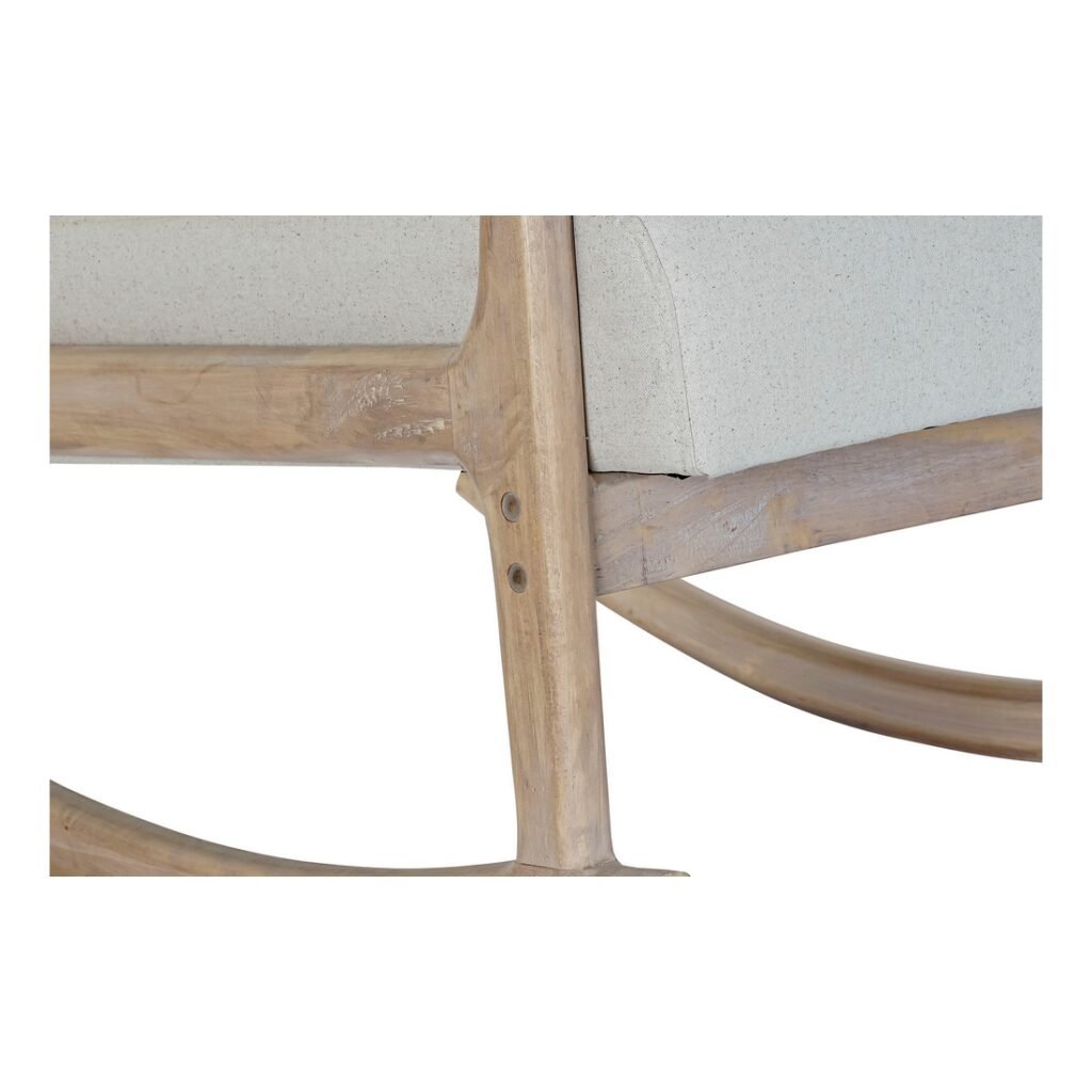 Πολυθρόνα DKD Home Decor Μπεζ Φυσικό ξύλο καουτσούκ Sixties 66 x 85 x 81 cm