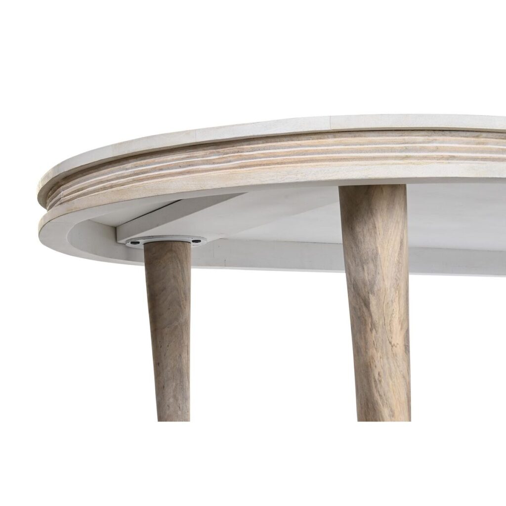 Τραπεζαρία DKD Home Decor Λευκό Χρυσό Ορείχαλκος Ξύλο από Μάνγκο 180 x 90 x 76 cm