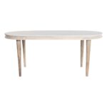 Τραπεζαρία DKD Home Decor Λευκό Χρυσό Ορείχαλκος Ξύλο από Μάνγκο 180 x 90 x 76 cm