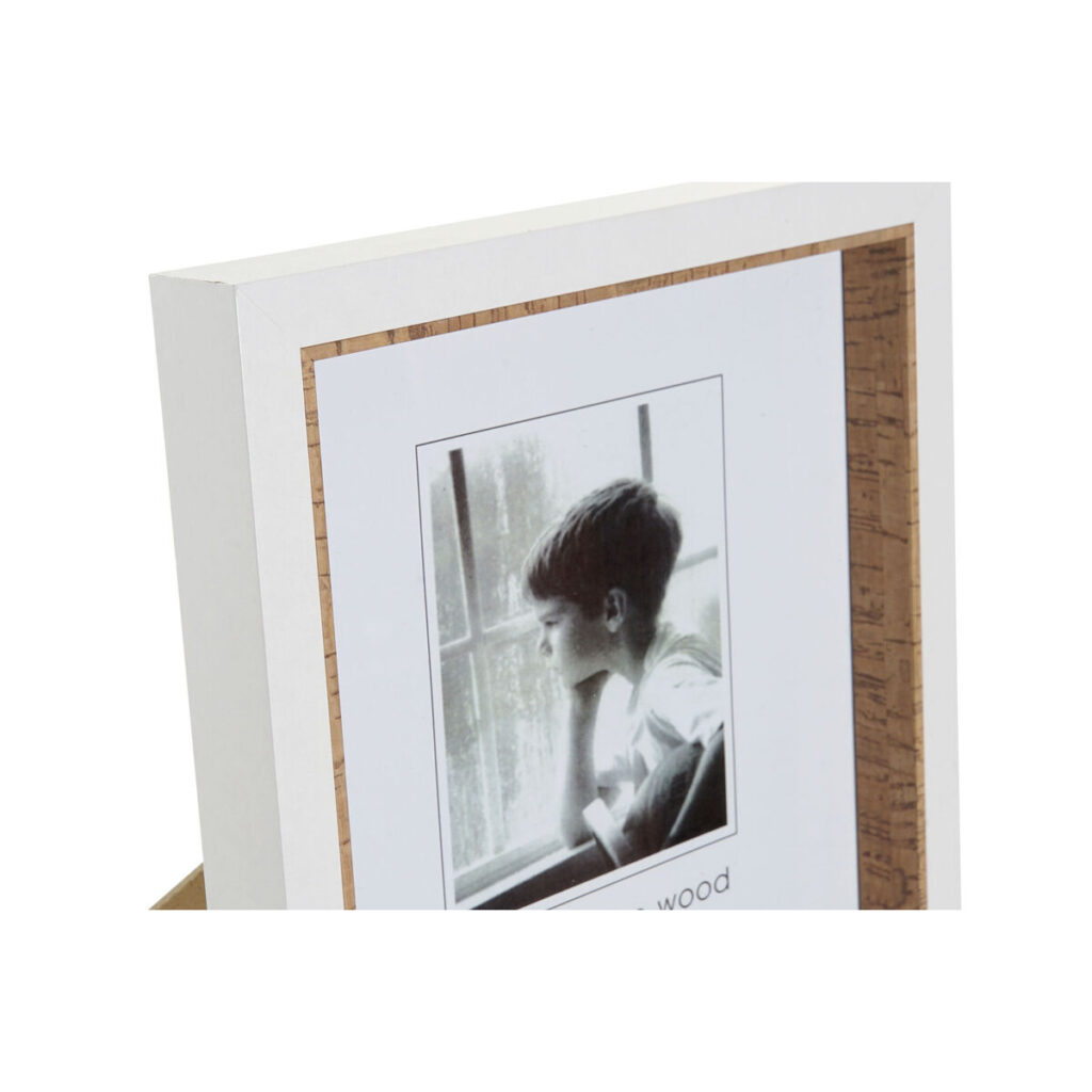 Κορνίζα DKD Home Decor Φυσικό Ξύλο φελλός Λευκό Σκανδιναβικός (23 x 3 x 28 cm)