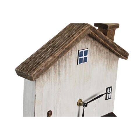 Bordklokke DKD Home Decor 26 x 7 x 31 cm Λευκό Σπίτια