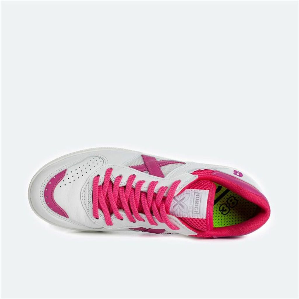 Παπούτσια Ποδοσφαίρου Eσωτερικού Xώρου (Σάλας) Munich Continental 942 Ροζ Λευκό Ενήλικες