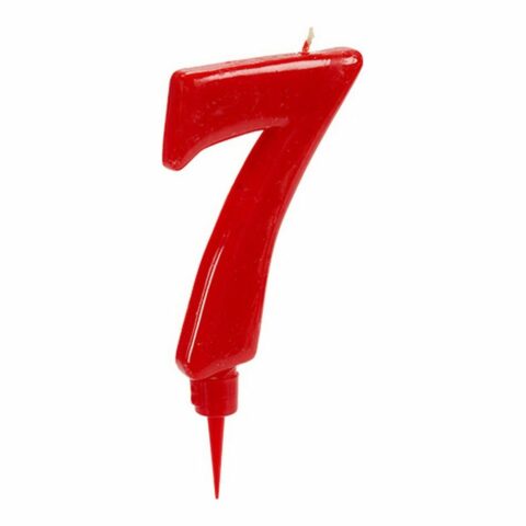 Κερί Κόκκινο Γενέθλια Αριθμοί 7 (12 Μονάδες)