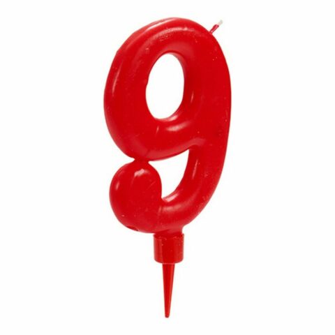 Κερί Κόκκινο Γενέθλια Αριθμοί 9 (12 Μονάδες)