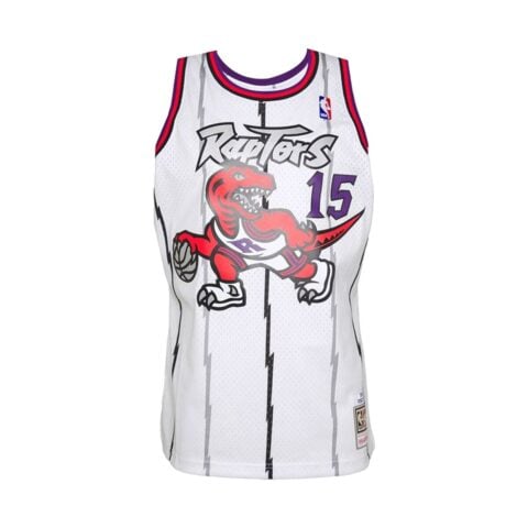 Μπλουζάκι μπάσκετ Mitchell & Ness Toronto Raptors Vince Carter Λευκό