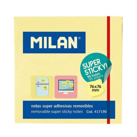 Συγκολλητικές Σημειώσεις Milan 76 x 76 mm Κίτρινο x10