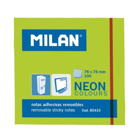 Συγκολλητικές Σημειώσεις Milan 76 x 76 mm Πράσινο x10