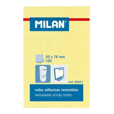 Συγκολλητικές Σημειώσεις Milan 56 x 76 mm Κίτρινο x10