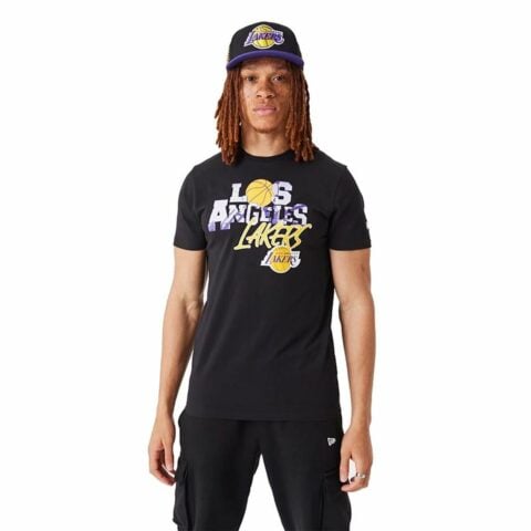 Ανδρική Μπλούζα με Κοντό Μανίκι New Era  NBA Infill Graphic LA Lakers