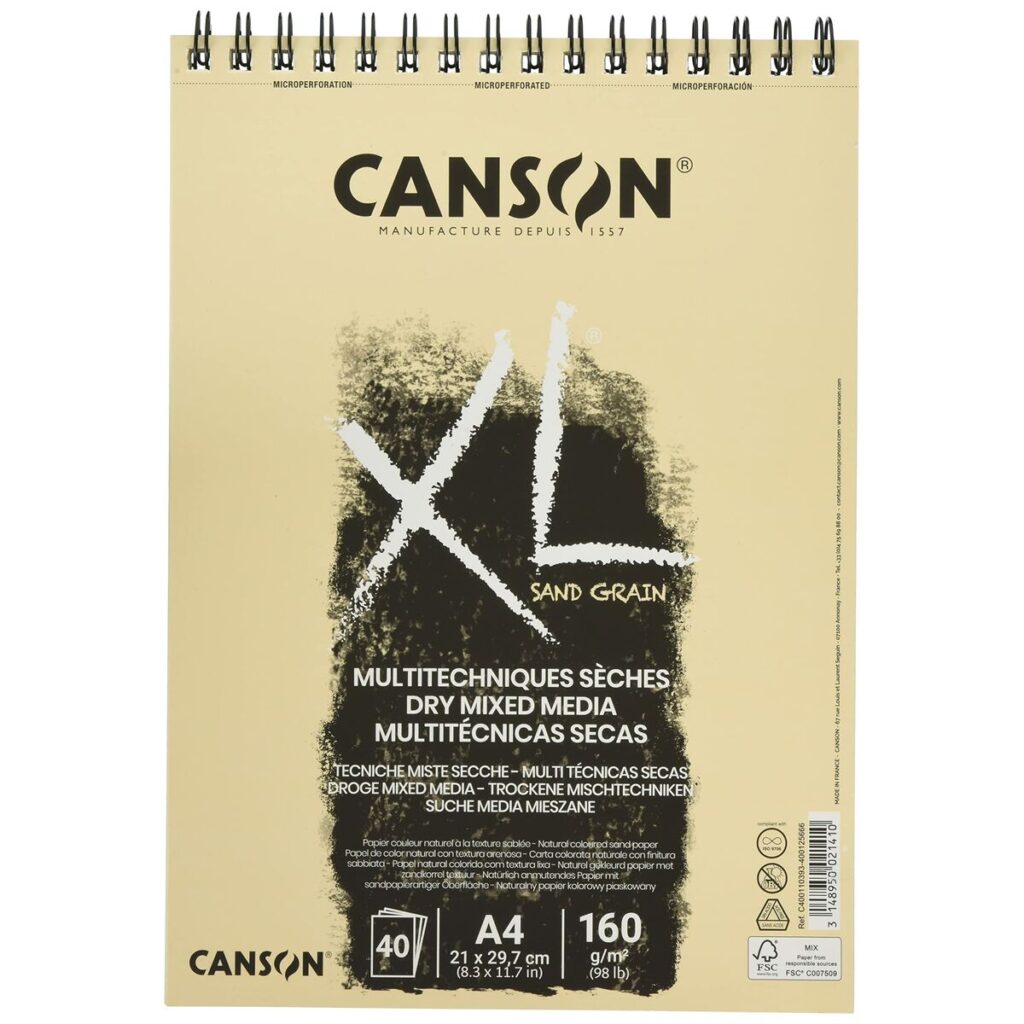 Σημειωματάριο Σχεδίου Canson XL Sand Φυσικό A4 5 Μονάδες 40 Φύλλα 160 g/m2
