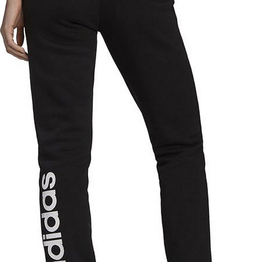 Μακρύ Αθλητικό Παντελόνι  Adidas Essentials Fleece Logo Γυναίκα Μαύρο