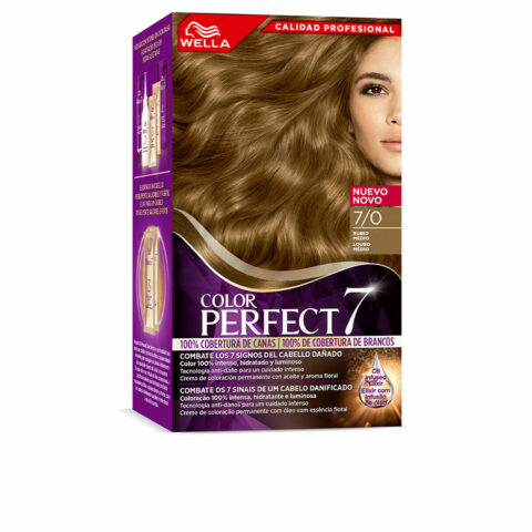 Μόνιμη Βαφή Wella Color Perfect 7 Nº 7/0 Γκρίζα Μαλλιά 60 ml Ξανθό Μεσαίο