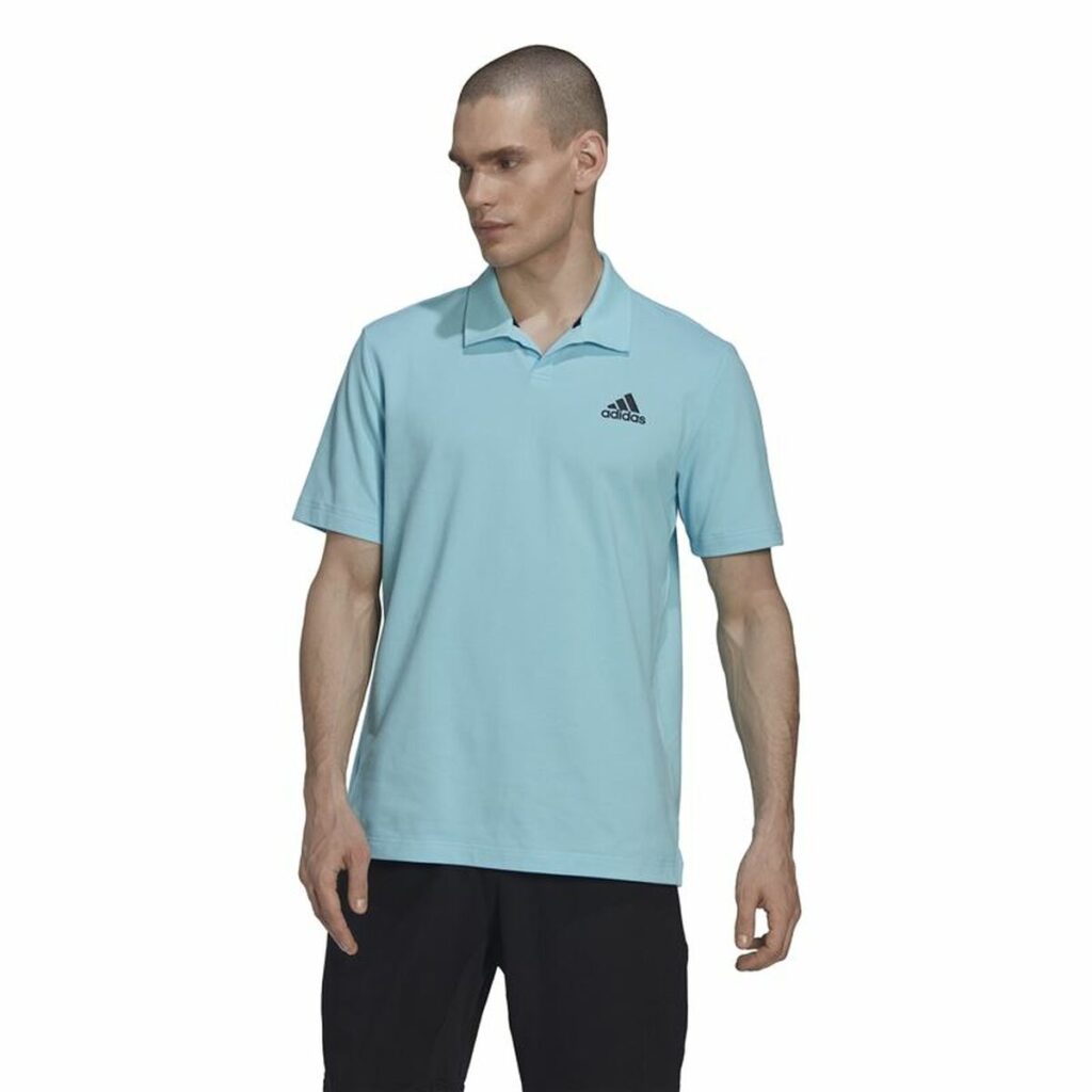 Ανδρική Μπλούζα Polo με Κοντό Μανίκι Adidas Clubhouse Τυρκουάζ