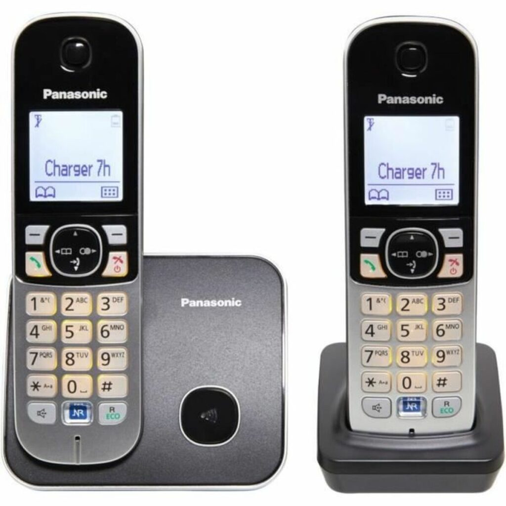 Ασύρματο Τηλέφωνο Panasonic KX-TG6812FRB Γκρι Μαύρο/Ασημί
