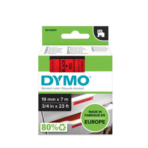 Πλαστικοποιημένη Ταινία για Στυλό Dymo D1 45807 LabelManager™ Μαύρο Κόκκινο (5 Μονάδες)