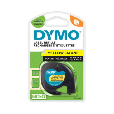 Πλαστικοποιημένη Ταινία για Στυλό Dymo 91202 12 mm LetraTag® Μαύρο Κίτρινο (x10)