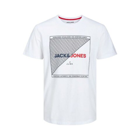 Ανδρική Μπλούζα με Κοντό Μανίκι  TEE SS CREW NECK Jack & Jones 12221002 Λευκό