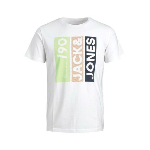 Ανδρική Μπλούζα με Κοντό Μανίκι Jack & Jones  TEE SS CREW NECK 12221944 Λευκό