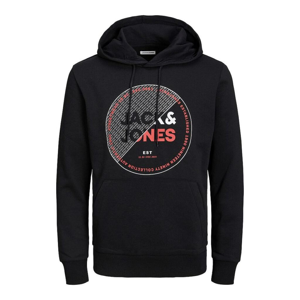 Ανδρικό Φούτερ με Κουκούλα Jack & Jones JJRALF SWEAT HOOD 12222897 Μαύρο