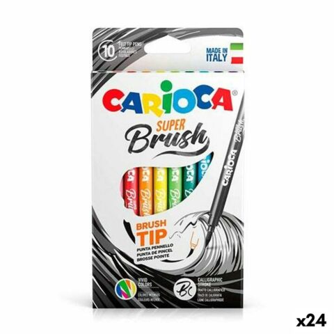 Σετ Μαρκαδόροι Carioca Super Brush Πολύχρωμο 10 Τεμάχια (24 Μονάδες)