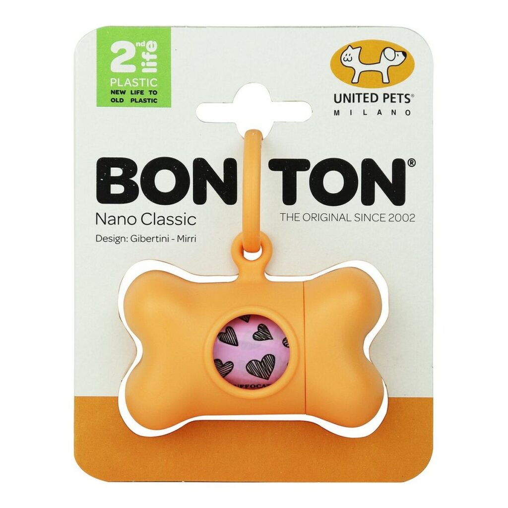 Διανομέας Tσαντών Kατοικίδιων Zώων United Pets Bon Ton Nano Classic Σκύλος Πορτοκαλί Ανακυκλωμένο πλαστικό (6 x 3 x 4 cm)