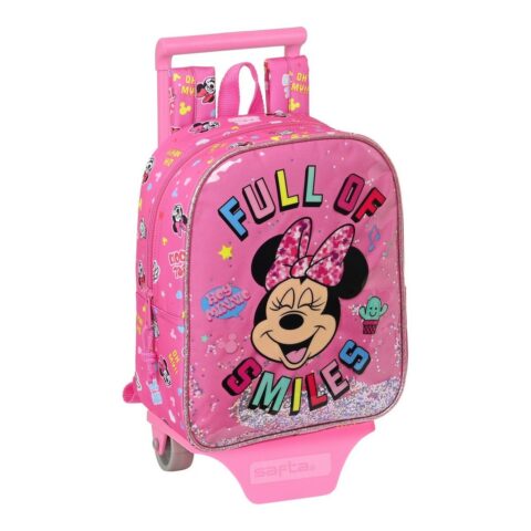 Σχολική Τσάντα με Ρόδες Minnie Mouse Lucky Ροζ 22 x 28 x 10 cm