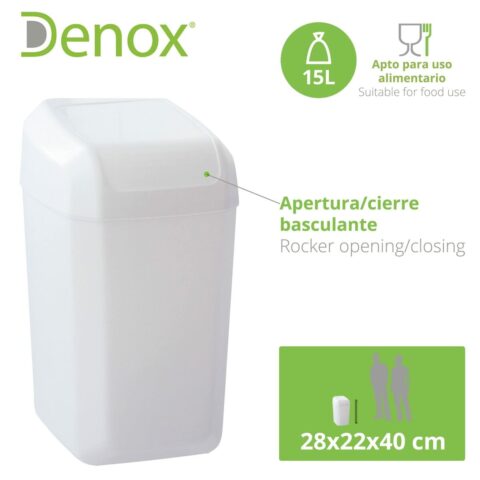 Κάδος Απορριμμάτων Denox Λευκό 15 L (28 x 22 x 40 cm)