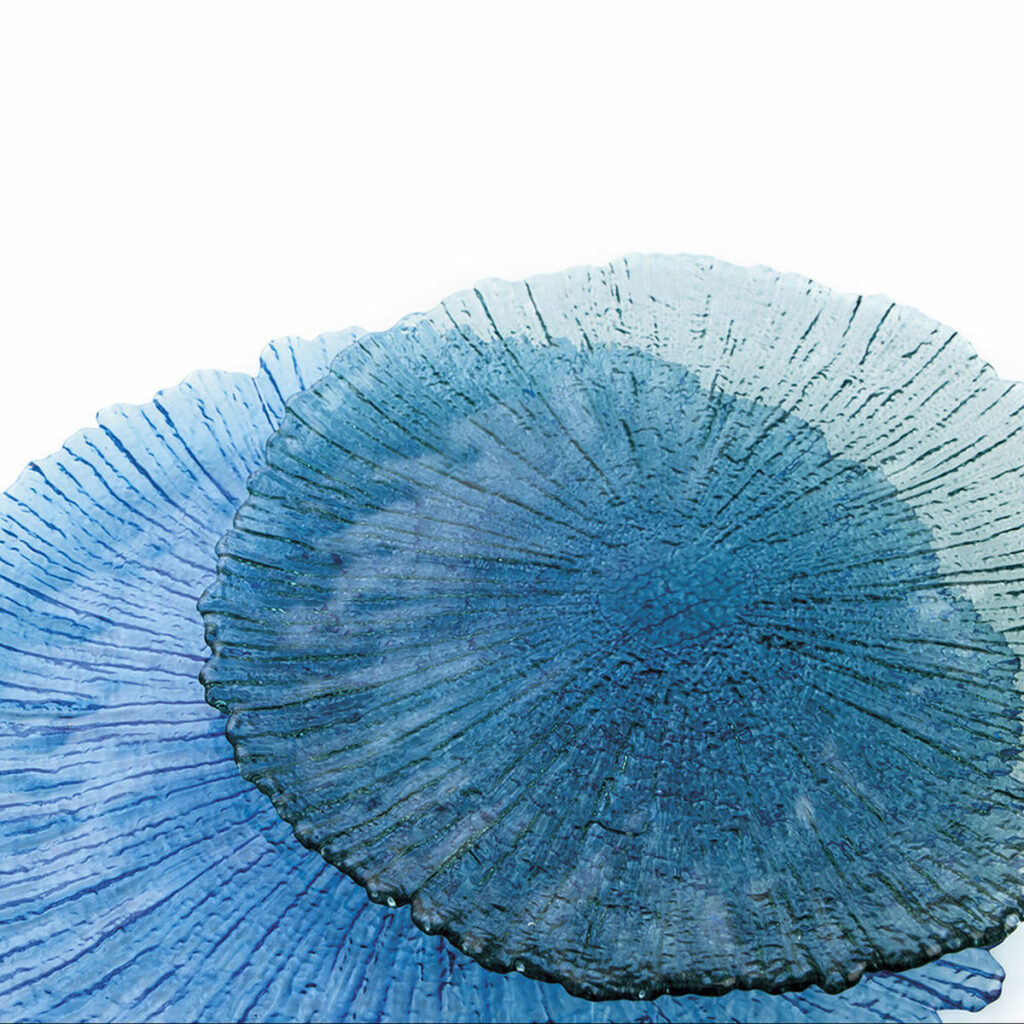 Επίπεδο πιάτο Quid Mar De Viento Μπλε Γυαλί Ø 32 cm (x6) (Pack 6x)