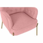 Πολυθρόνα DKD Home Decor Ροζ Χρυσό Μέταλλο πολυεστέρας (65 x 73 x 79