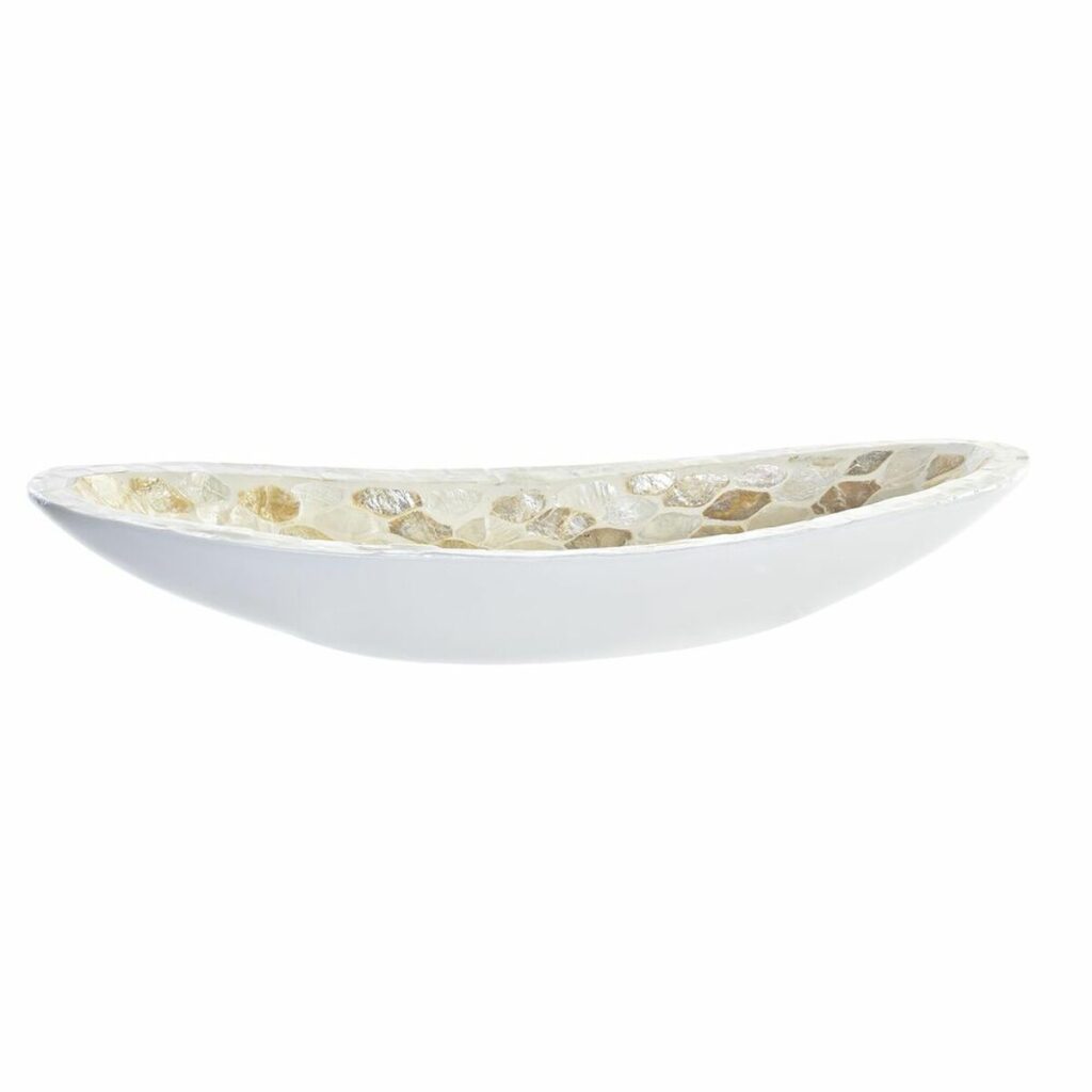 Κεντρικό Τραπεζιού DKD Home Decor 50 x 16 x 8 cm Μωσαϊκό Φυσικό Λευκό Ανοιχτό καφέ Boho