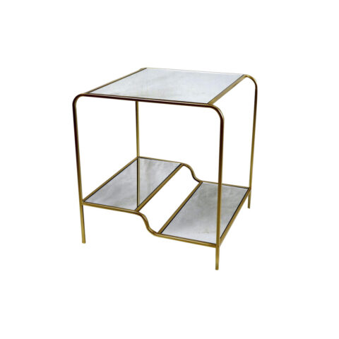 Βοηθητικό Τραπέζι DKD Home Decor Χρυσό Μέταλλο Καθρέφτης 50 x 50 x 55 cm