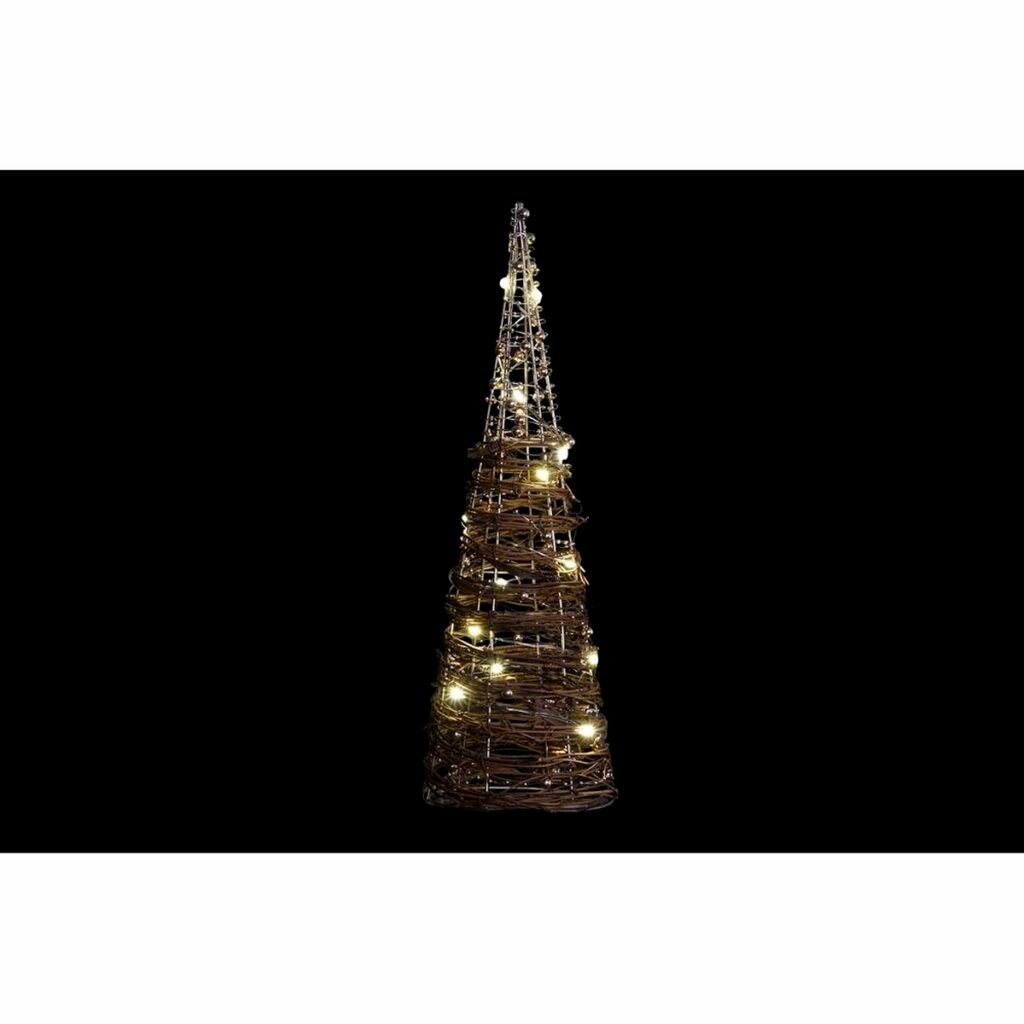 Χριστουγεννιάτικο δέντρο DKD Home Decor Φως LED Χρυσό Φυσικό 20 x 20 x 80 cm (3 Τεμάχια)
