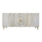 Σκευοθήκη DKD Home Decor 160 x 45 x 75 cm Χρυσό Μέταλλο Λευκό Ξύλο από Μάνγκο