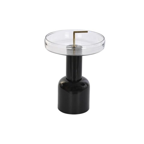 Βοηθητικό Τραπέζι DKD Home Decor Κρυστάλλινο Μαύρο Διαφανές Σίδερο 41 x 41 x 57 cm