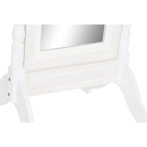 Μόνιμος καθρέφτης DKD Home Decor Καθρέφτης Λευκό Ξύλο MDF (50 x 50 x 157 cm)