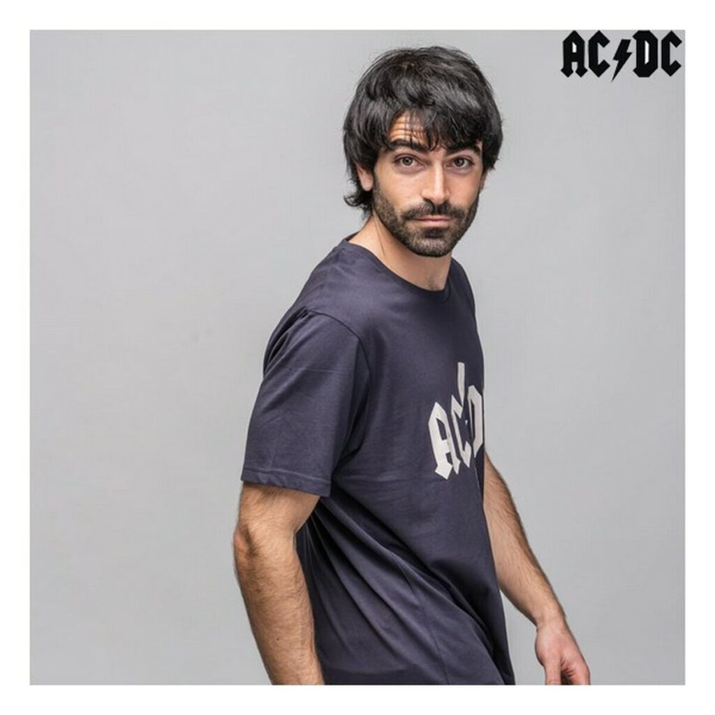 Ανδρική Μπλούζα με Κοντό Μανίκι ACDC Μαύρο