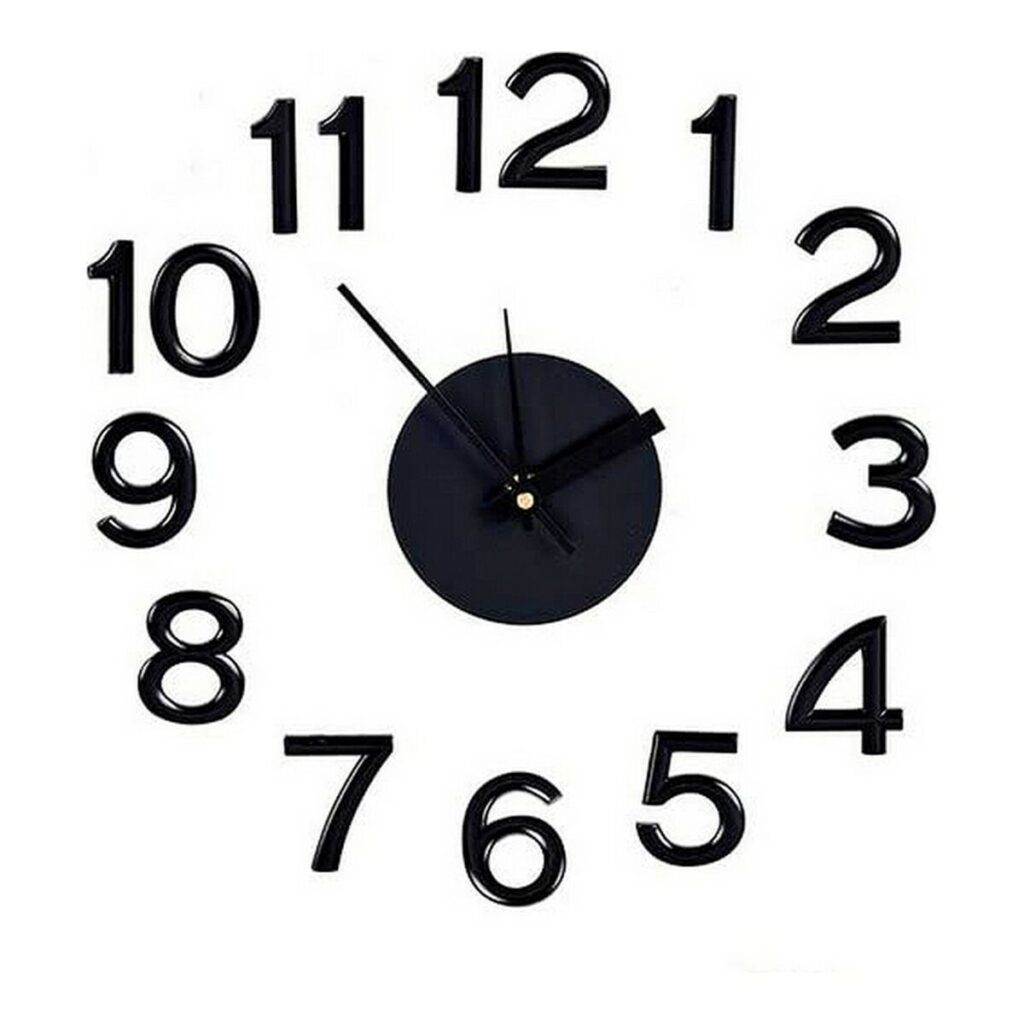 Ρολόι Τοίχου Αυτοκόλλητο Μαύρο ABS Πόλη Πλαστικό χαλί Eva (Ø 35 cm)