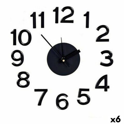 Ρολόι Τοίχου Αυτοκόλλητο Μαύρο ABS Πόλη Πλαστικό χαλί Eva (Ø 35 cm) (x6)