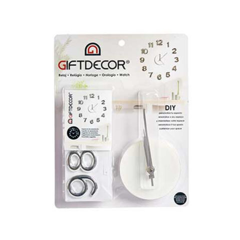 Ρολόι Τοίχου Ασημί Λευκό Αυτοκόλλητο ABS Πόλη Πλαστικό χαλί Eva (Ø 35 cm) (x6)