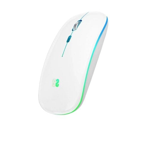 Bluetooth Ασύρματο Ποντίκι Subblim Ratón Inalámbrico Bluetooth + RF RGB LED Dual Flat Mouse White